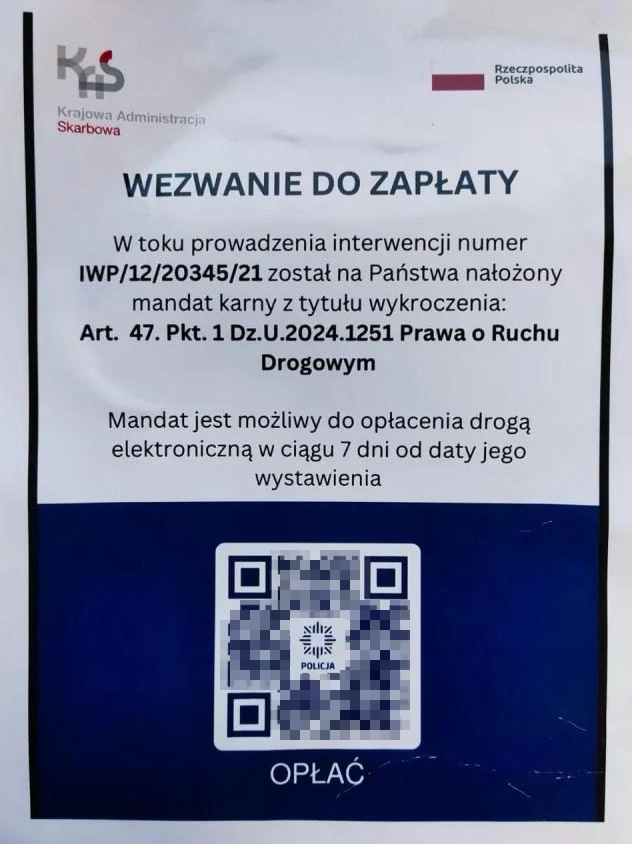 Ulotka „Wezwanie do zapłaty