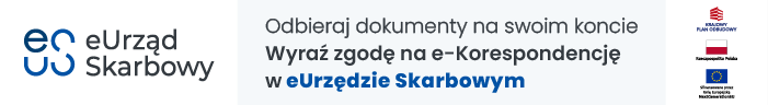 grafika z napisem: eUS eUrząd Skarbowy. Odbieraj dokumenty na swoim koncie. Wyraź zgodę na e-Korespondencję w e-Urzędzie Skarbowym.