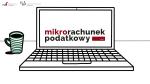 Grafika przedstawiająca napis Mikrorachunek podatkowy na ekranie laptopa