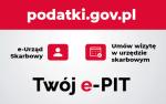 baner z napisami podatki.gov.pl, e-urzad skarbowy, umów wizytę w urzędzie skarbowym, Twój e-PIT