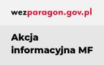 Baner z napisem: wezparagon.gov.pl. Akcja informacyjna MF