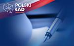 grafika przedstawiająca pióro na granatowym tle, obok napis Polski Ład