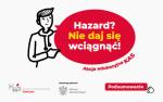 grafika z napisem Hazard Nie daj się wciągnąć. Akcja edukacyjna KAS. Podsumowanie. Na dole grafiki logotypy Krajowej Administracji Skarbowej i Ministra Edukacji Narodowej.