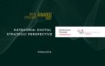 grafika z napisem Digital Exellence Awards 2022 kategoria Digital Strategic Perspective Finalista