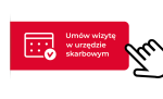 Napis Umów wizytę w urzędzie skarbowym