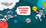 grafika z kosmonautami i napisem Finansoaktywni: Podatki płacimy, korzyści widzimy. Ruszamy z nową misją.