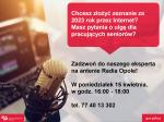 Zdjęcie informacyjne o treści: Chcesz złożyć zeznanie za 2023 rok przez Internet? Masz pytania o ulgę dla pracujących seniorów?
Zadzwoń do naszego eksperta na antenie Radia Opole! W poniedziałek 15 kwietnia, w godz. 16:00 - 18:00, tel. 77 40 13 302
