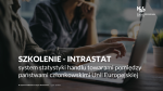 grafika zapraszająca na bezpłatne szkolenie on-line pt. „INTRASTAT – system statystyki handlu towarami pomiędzy państwami członkowskimi UE