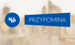 grafika z logo KAS w kółku, napis w prostokątnej ramce: Przypomina, tło rozmyte