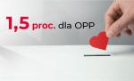 Grafika przedstawiająca 1,5 proc. podatku na rzecz OPP
