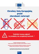 Plakat.Chrońmy Unię Europejską przed chorobami zwierząt!