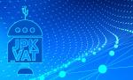 Baner dekoracyjny przedstawiajacy napis JPK VAT na ekranie komputera